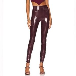 SPANX® Faux Patent Leather Leggings in Ruby
